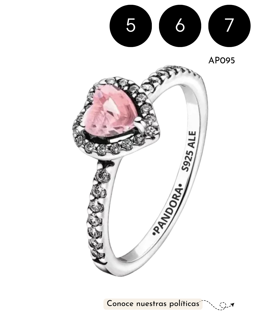 Anillo Pandora corazón rosa 💍🤍| con caja GRATIS ✨