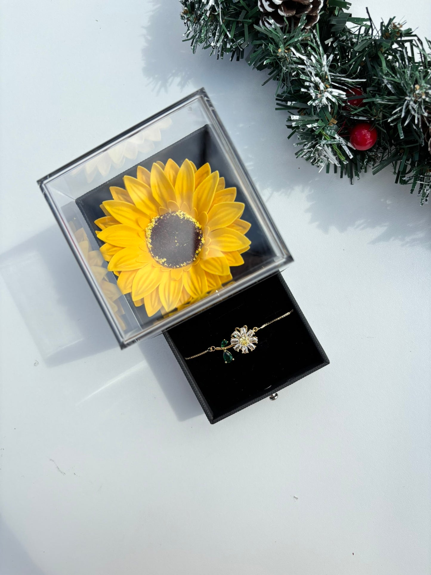 Cofre girasol eterno + pulsera 🌻