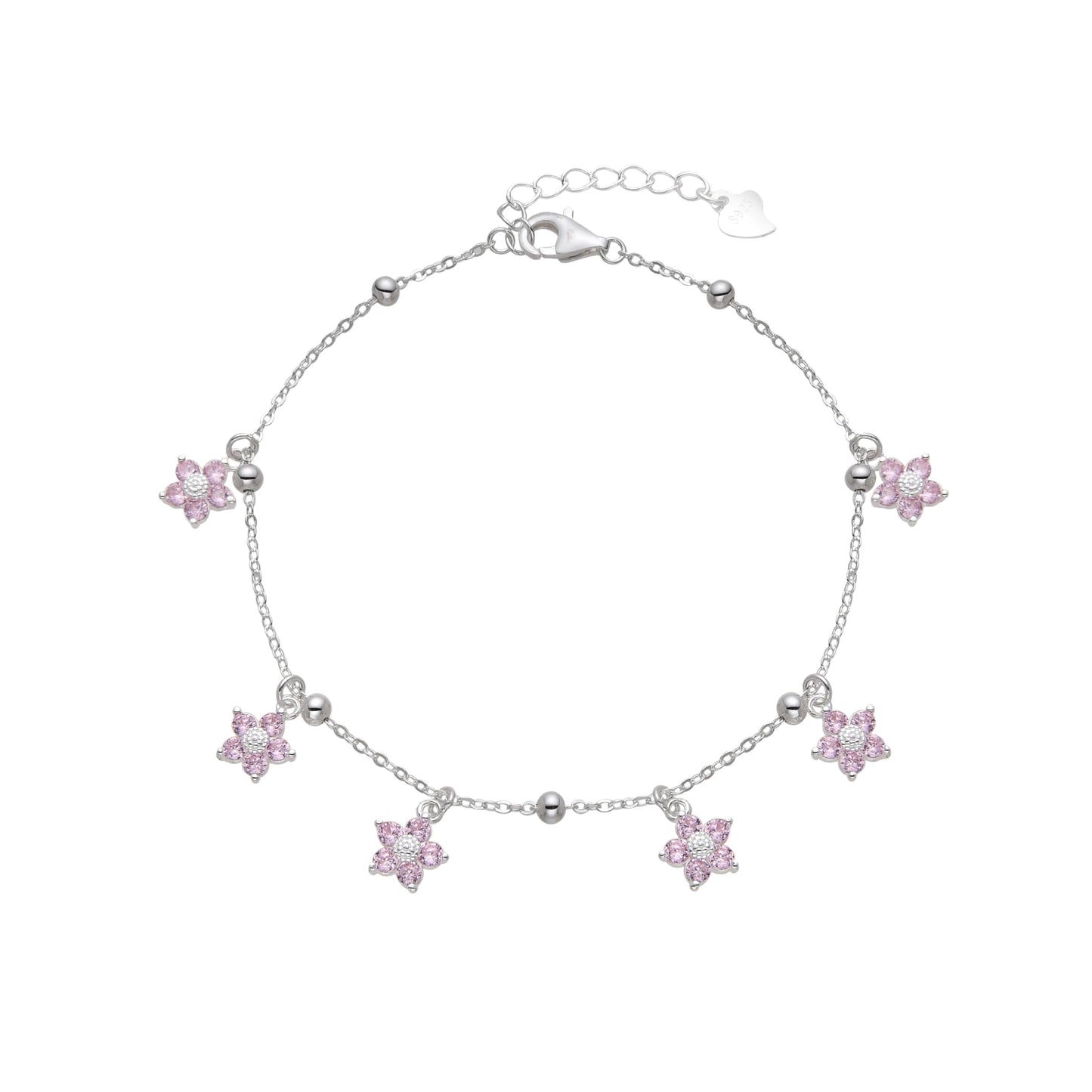 Pulsera flores plata925