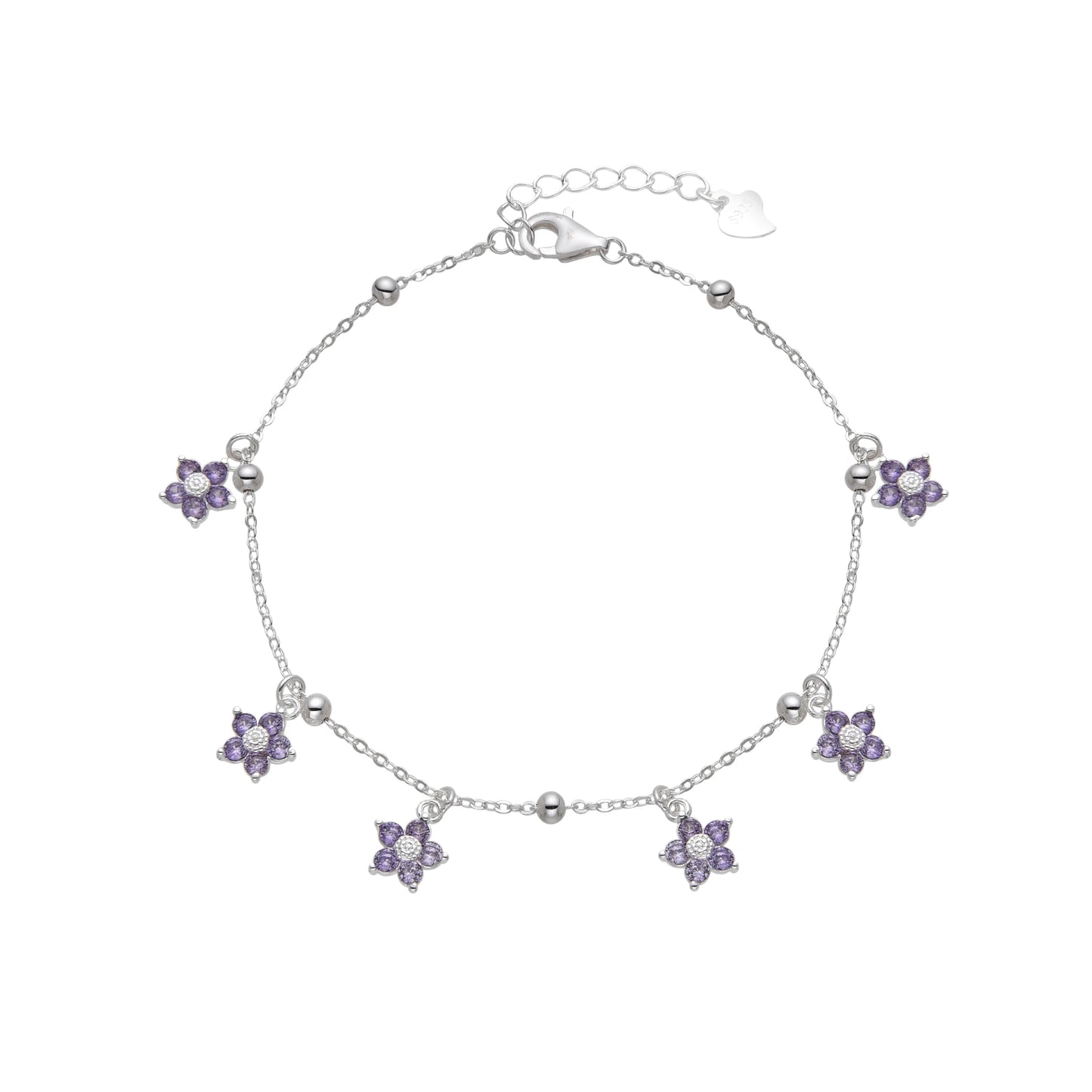 Pulsera flores plata925