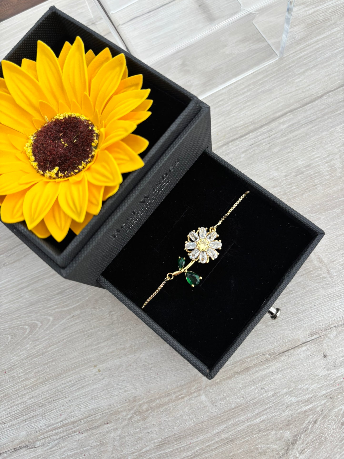 Cofre girasol eterno + pulsera 🌻