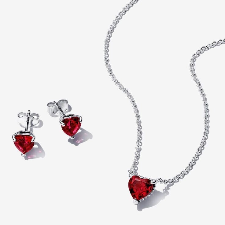 Set Pandora corazón rojo brillante ❤️| con caja GRATIS ✨