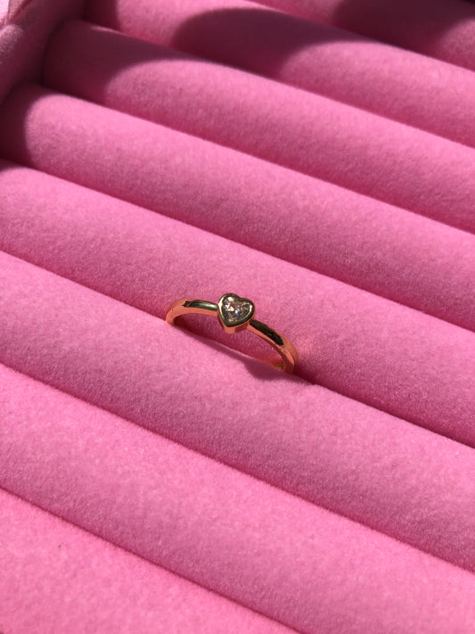 Anillo promesa corazón beige 💍❤️ + caja de anillo GRATIS