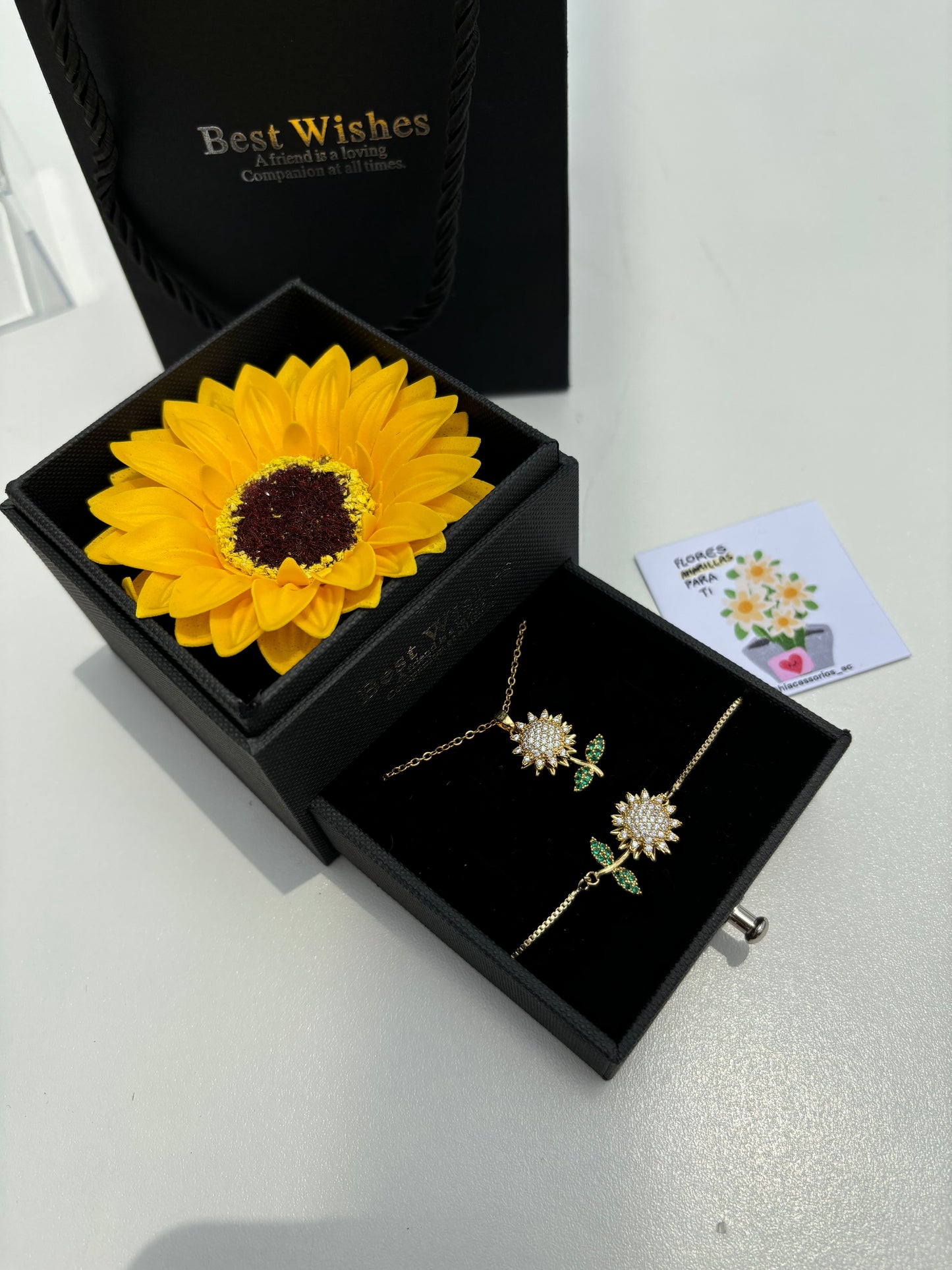 Cofre girasol eterno+ collar y pulsera 💛🌻 | ENVÍO GRATIS ✨