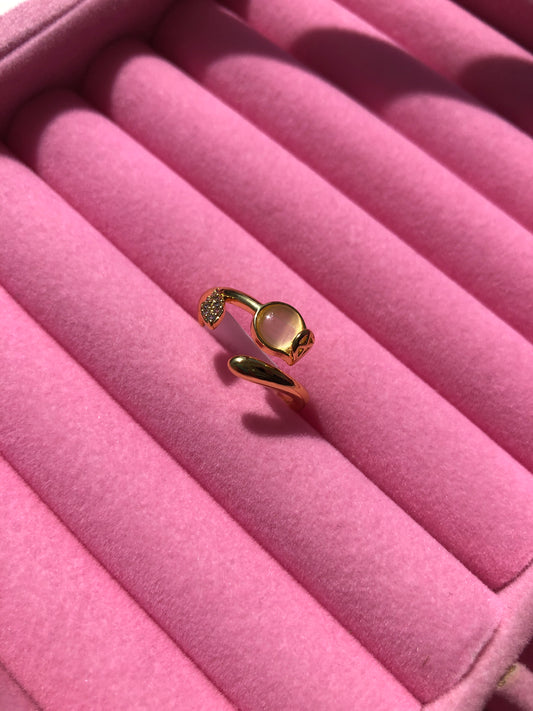 Anillo promesa tulipán beige 💍❤️ + caja de anillo GRATIS