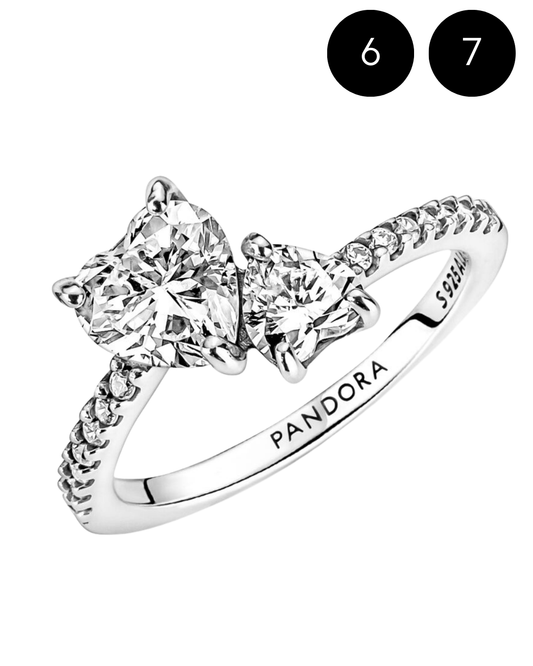 Anillo Pandora corazón doble 💍🤍| con caja GRATIS ✨