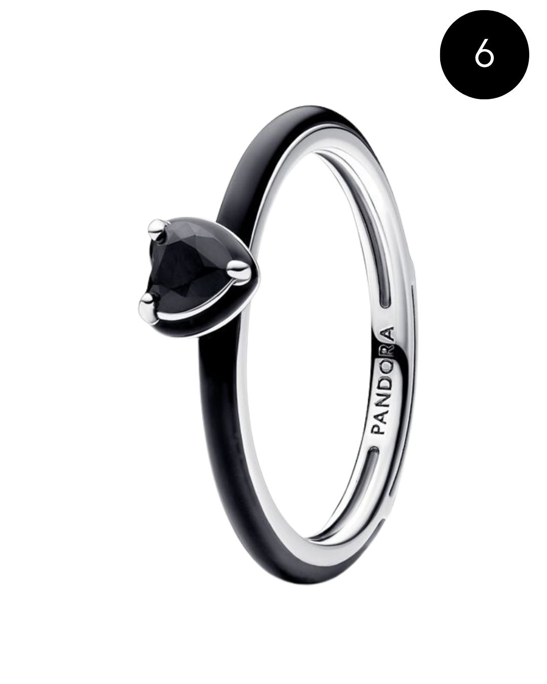 Anillo Pandora corazón black 💍🤍| con caja GRATIS ✨