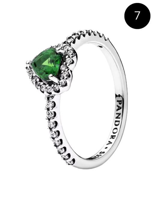 Anillo Pandora corazón verde 💍🤍| con caja GRATIS ✨