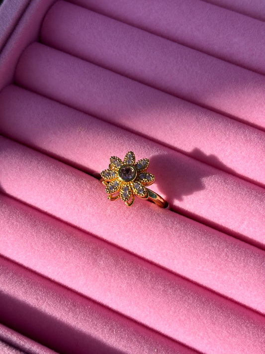 Anillo giratorio girasol 🌻 + Caja de anillo GRATIS