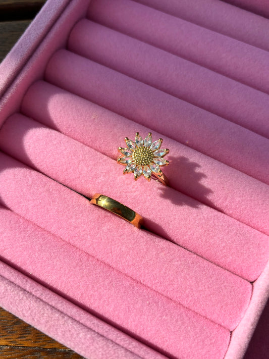 Dúo de Anillos de pareja - girasol giratorio💍💗