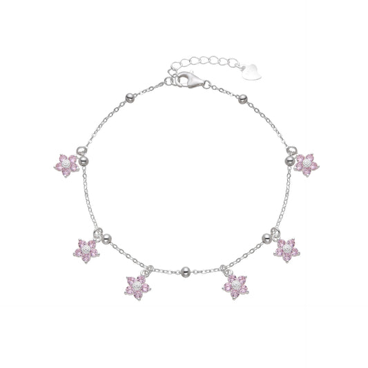 Pulsera flores plata925